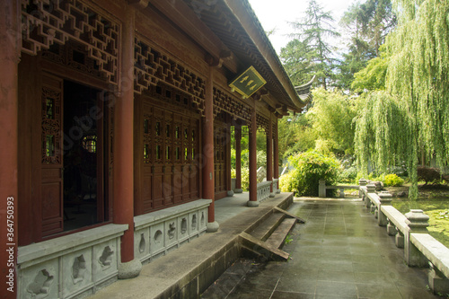 chinese pavilion in the garden