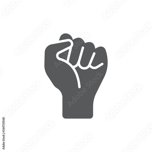 Fist hand up gesture vector icon symbol isolated on white background