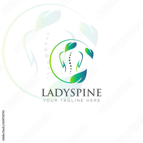 ladyspine logo,creative abstract back bone vector