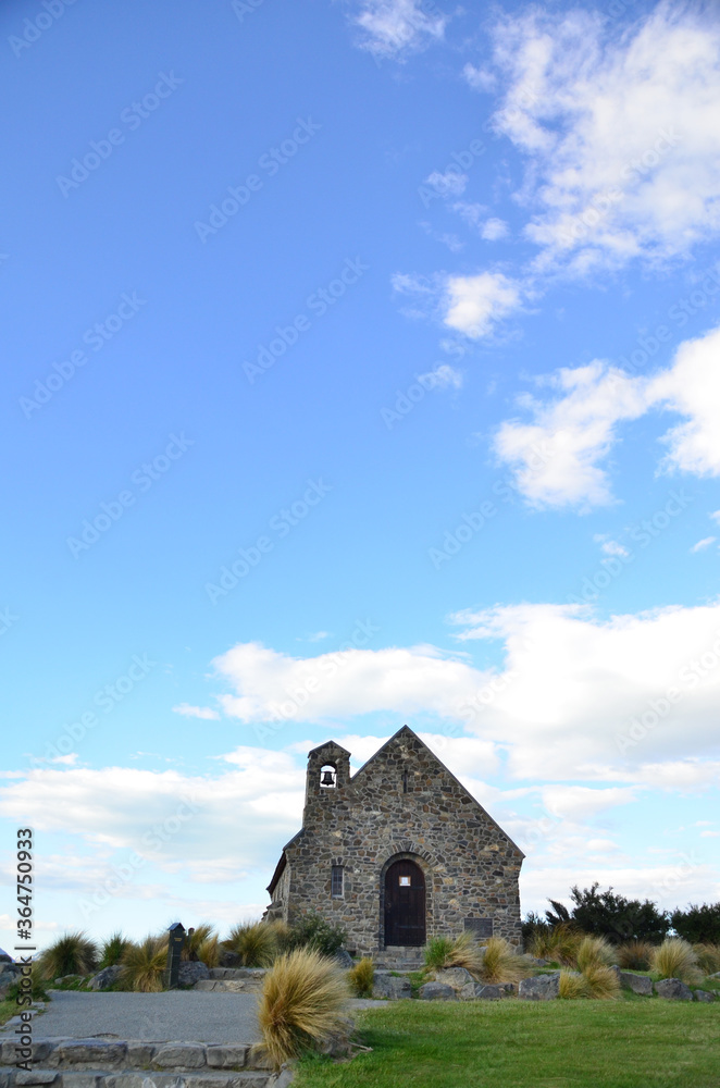 The Church of the Good Shepherd on the shores of Lake Tekapo on the South Island of New Zealand is a small Anglican church used by various denominations. 