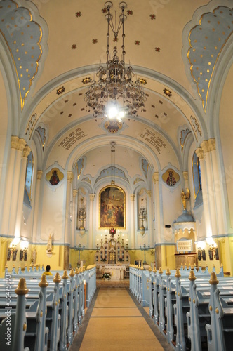                                     Beautiful blue church in Bratislava