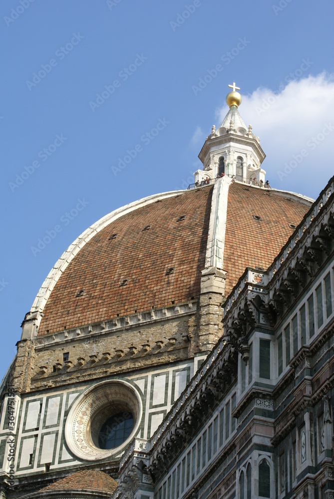 Florence, Italy: Cathedral Santa Maria del Fiore, detail of the facade