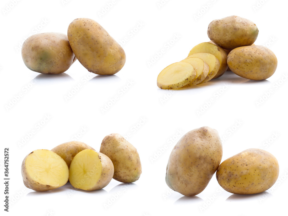 set of potatoes isolated on white background set of potatoes isolated on white background