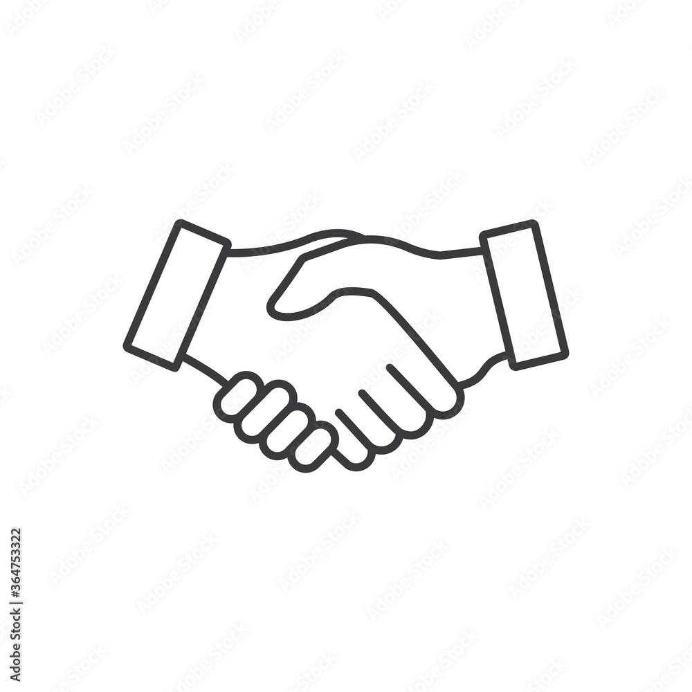 Business agreement handshake icon in line style, friendly handshake icon for apps and websites, vector illustration, Business agreement handshake icon in line style, friendly handshake icon for apps and websites, vector illustration,