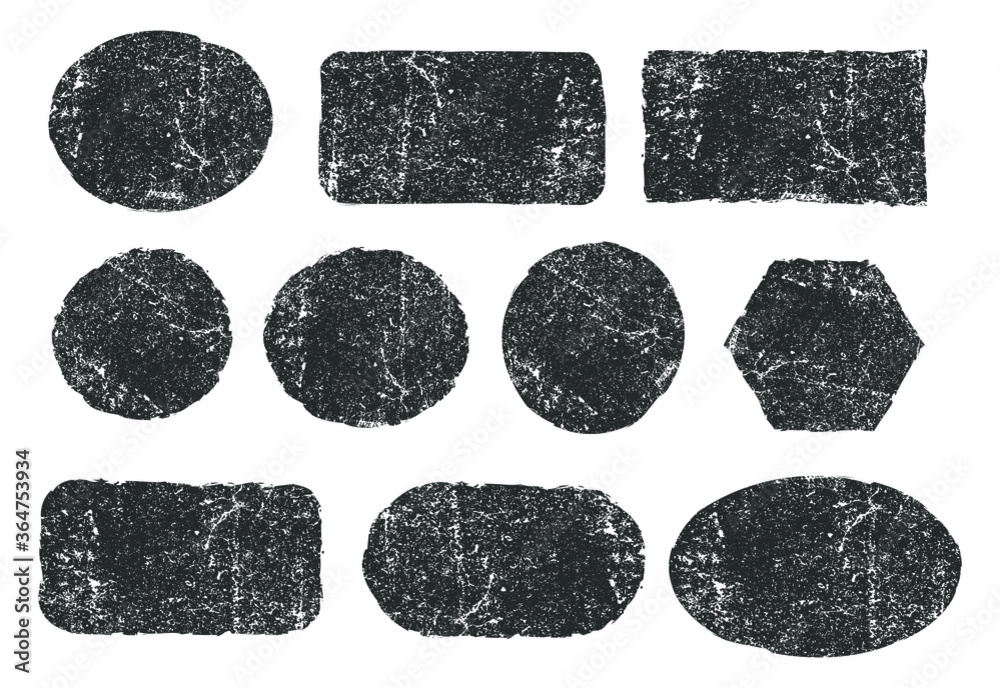 Stamps frames vector icon shape set. Stamp grunge ink rubber labels ...