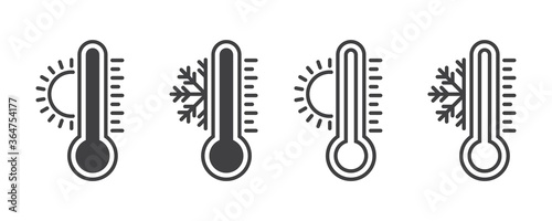 Thermometer icon, Weather temperature symbol, vector illustration