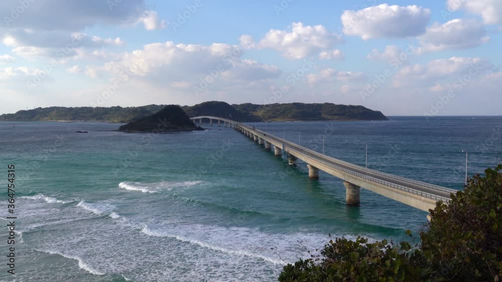 Bridge across honshu island to island in Japan. Without sounds Bridge across honshu island to island in Japan. Without sounds