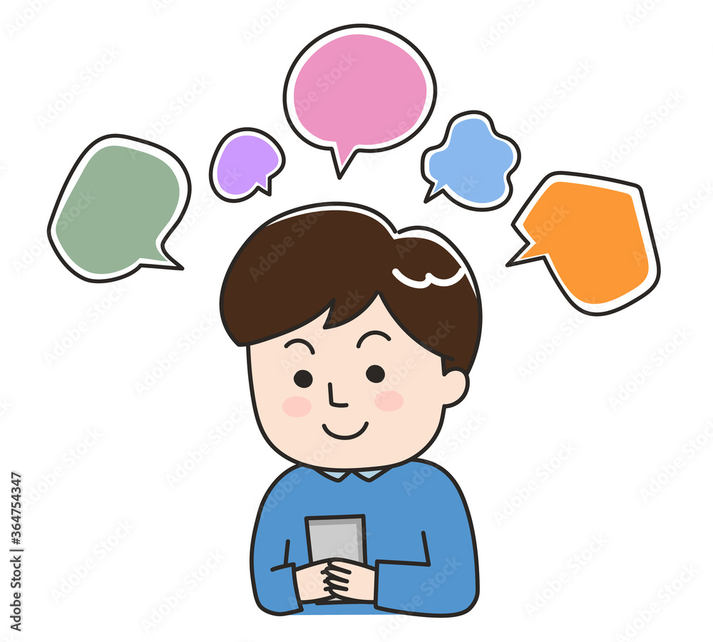 Man having a rage for posting on social media. Vector illustration isolated on white background. Man having a rage for posting on social media. Vector illustration isolated on white background.