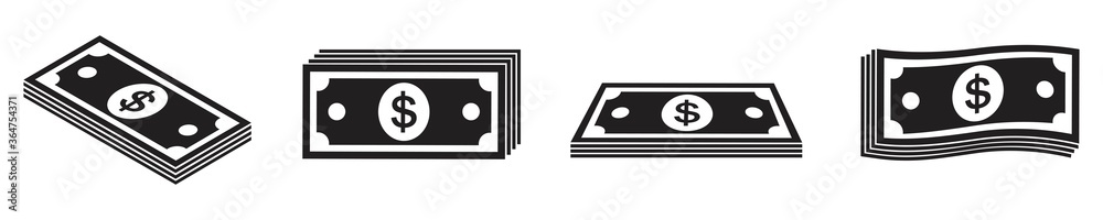 dollar banknotes icon, money vector illustration isolated on white background. dollar banknotes icon, money vector illustration isolated on white background.