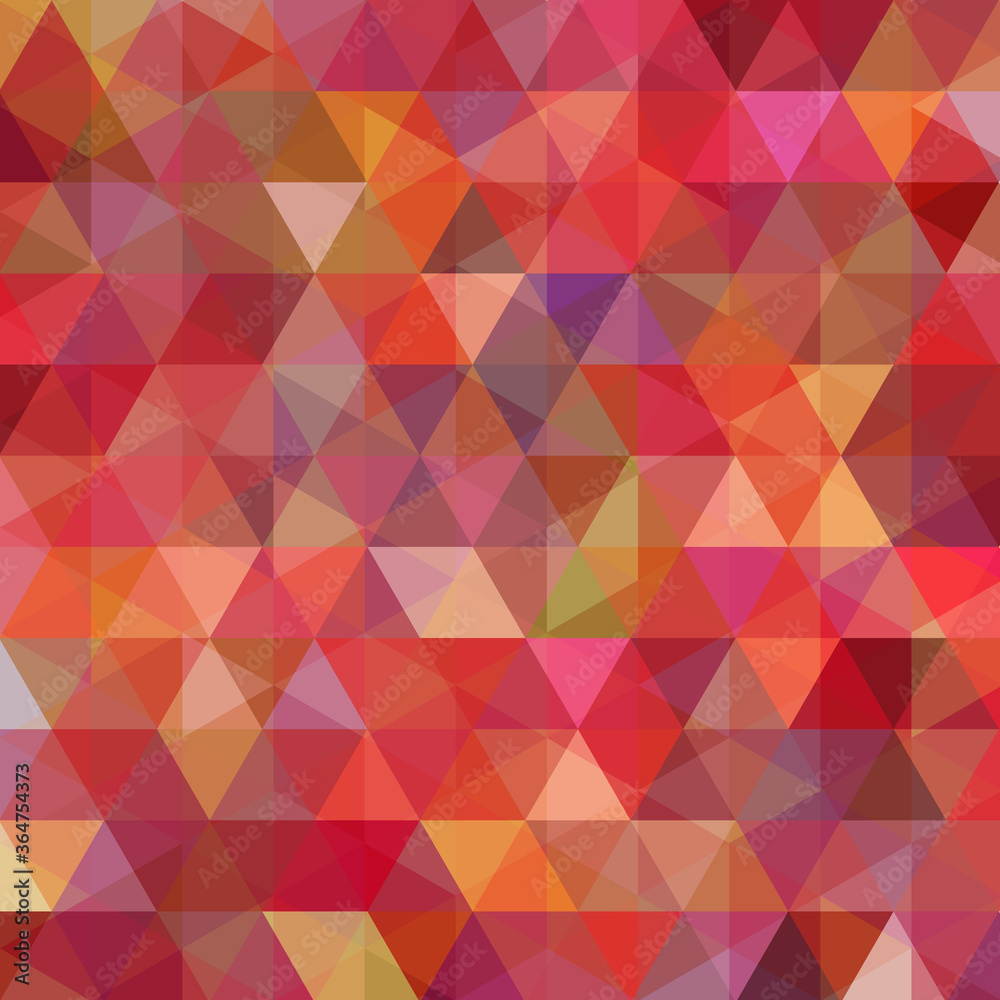 Abstract background consisting of red, orange triangles. Geometric design for business presentations or web template banner flyer. Vector illustration