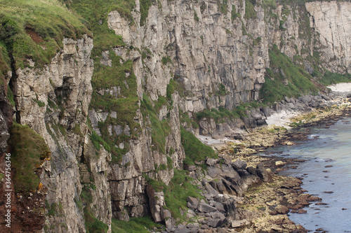 The coast of Northern Ireland near the carrick-a-rede rope bridge.