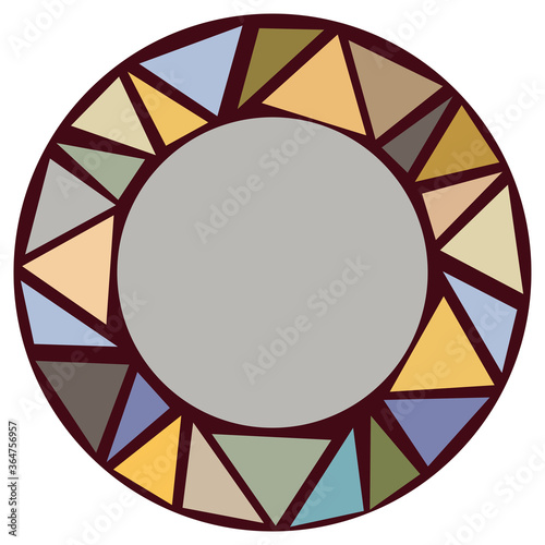 Mosaic circle frame. Vector illusntation
