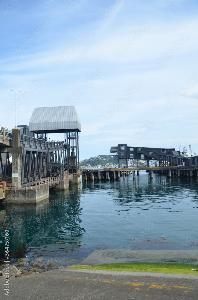 Obraz premium Wellington Harbour is the large natural harbour on the southern tip of New Zealand's North Island. New Zealand's capital city,