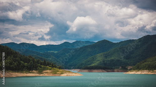 Zaovine lake with beautiful turquoise water © sasamihajlovic