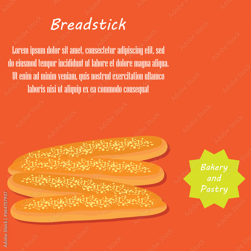 breadstick bakery and pastry french and danish pastries banner. vector