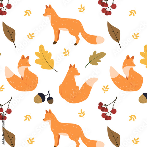 seamless pattern with fox