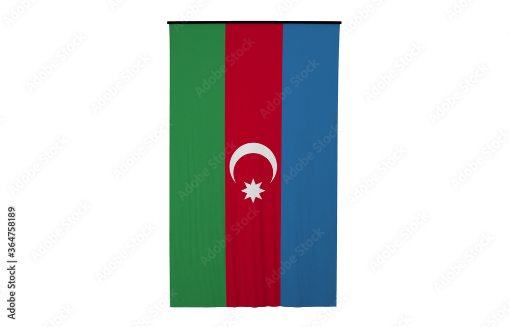 Azerbaijan Flag, Floating Fabric Flag, Azerbaijan, 3D Render