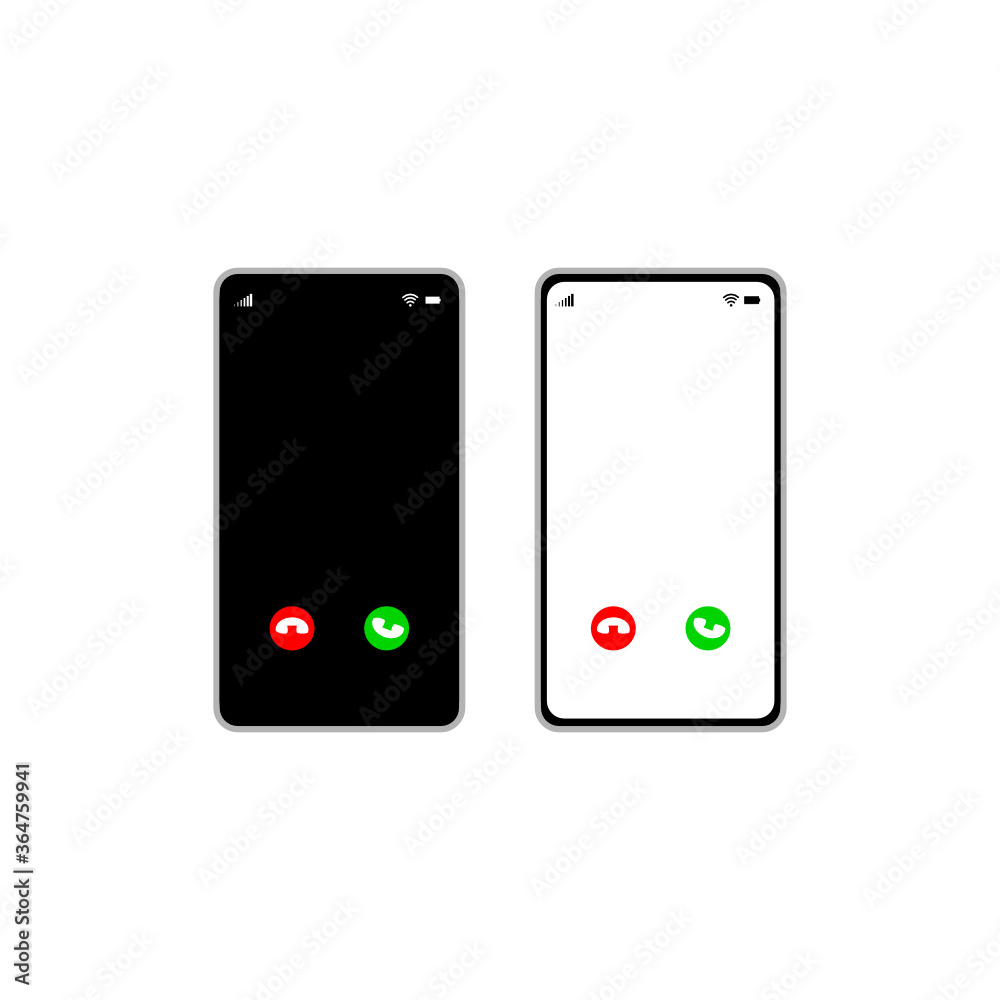 smart phone with coming call signal isolated on white background smart phone with coming call signal isolated on white background