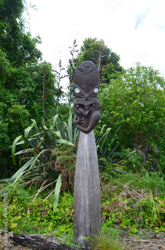 Te Parapara Maori garden in Hamilton Gardens, New Zealand.It's New Zealand's only traditional Maori productive garden, showcases traditional Maori cultivation knowledge