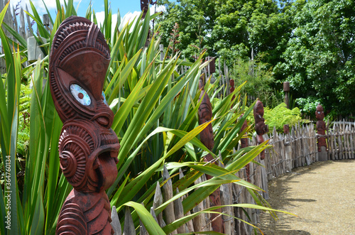 Te Parapara Maori garden in Hamilton Gardens, New Zealand.It's New Zealand's only traditional Maori productive garden, showcases traditional Maori cultivation knowledge
