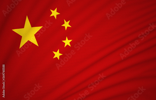 China Flag, Floating Fabric Flag, China, Republic of China, 3D Render