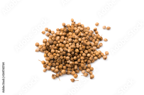 Coriander seeds isolated on white background