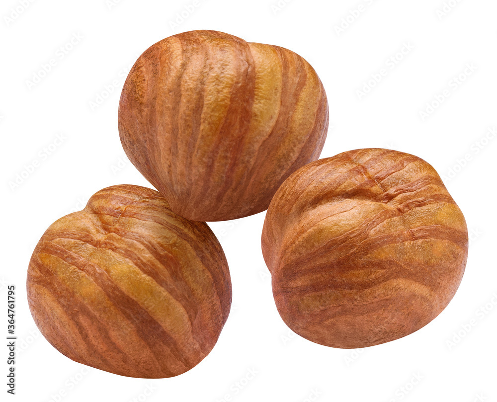 Delicious hazelnuts close-up, isolated on white background Delicious hazelnuts close-up, isolated on white background