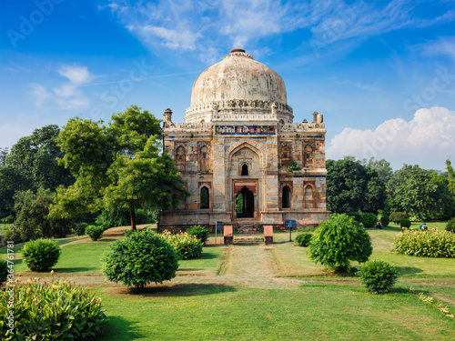 Sheesh Gumbad - islamic tomb from the last lineage of the Lodhi Dynasty. It is situated in Lodi Gardens city park in Delhi, India