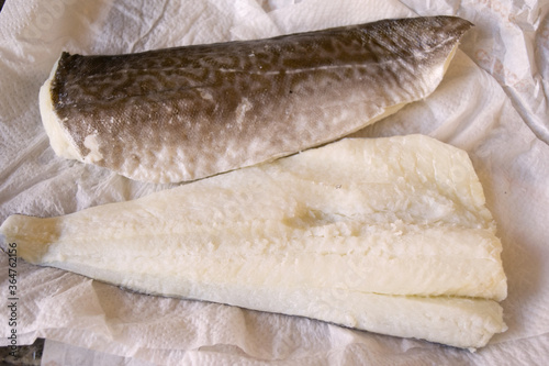 dissalated fillets of codfish photo