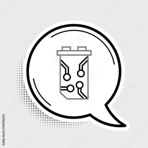 Line Video graphic card icon isolated on grey background. Colorful outline concept. Vector.