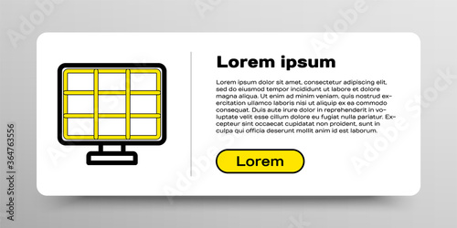 Line Solar energy panel icon isolated on white background. Colorful outline concept. Vector.