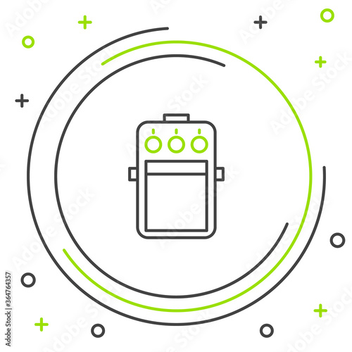 Line Guitar pedal icon isolated on white background. Musical equipment. Colorful outline concept. Vector.