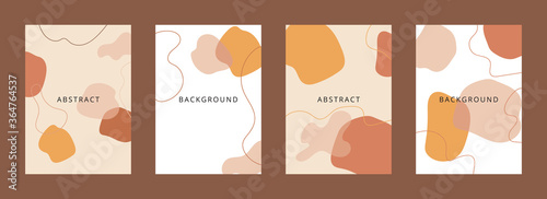 Abstract shapes minimal background vector set. Trendy style cover design for social media posts and stories  cover  web  invitation  and print.