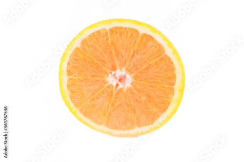 sliced ​​orange on a white background
