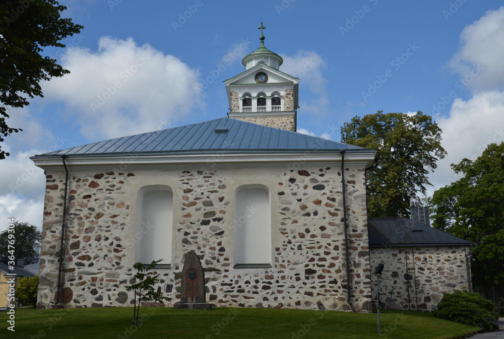 Old church in Tammisaari (Ekenäs), Finland. It is one of the rare Finnish stone churches built in 17th century.