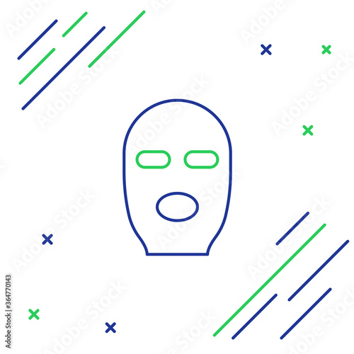 Line Thief mask icon isolated on white background. Bandit mask, criminal man. Colorful outline concept. Vector.