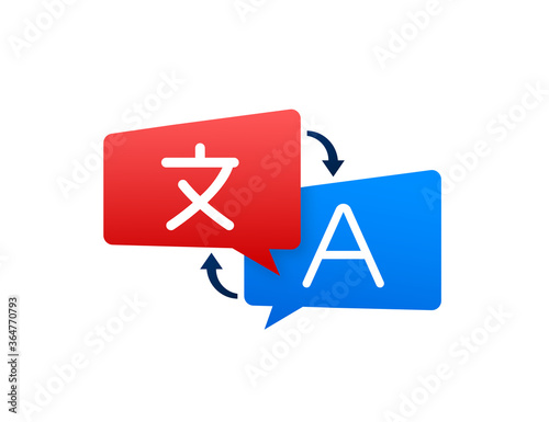 Online translator concept. Translator icon. Vector stock illustration.