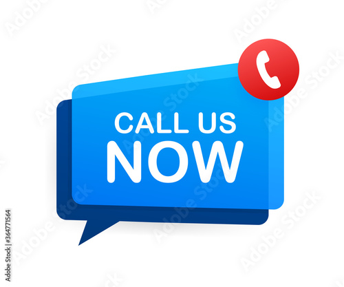 Call us now. Information technology. Telephone icon. Customer service. Vector stock illustration