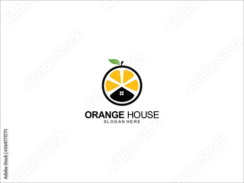 Orange House Logo Design Symbol Icon Inspiration