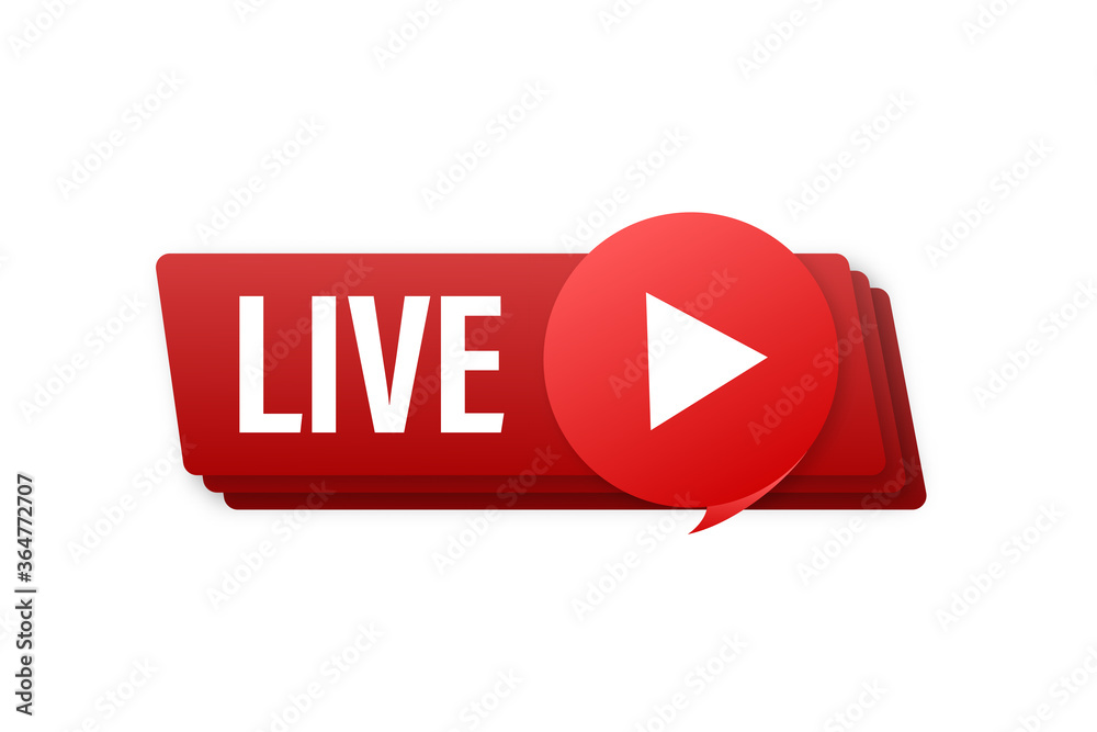 Live streaming logo. Business icon. Stream interface. Vector stock illustration.