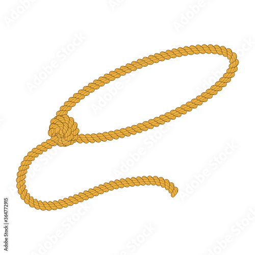 golden rope woven in frame. vector illustration photo