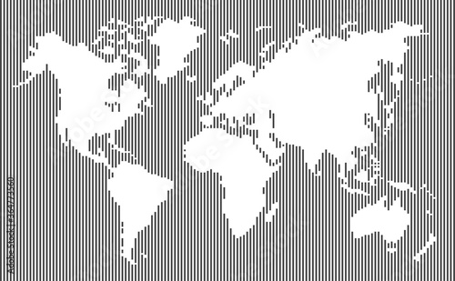 black vertical,stripes line world map,blank space land, full frame pattern,vector and illustration