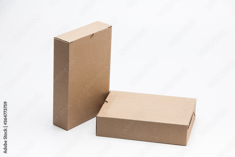 Packing cardboard boxes on white background stack or open Packing cardboard boxes on white background stack or open