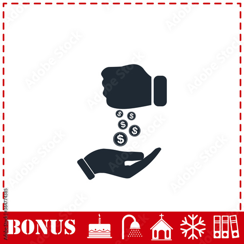 Bribe icon flat