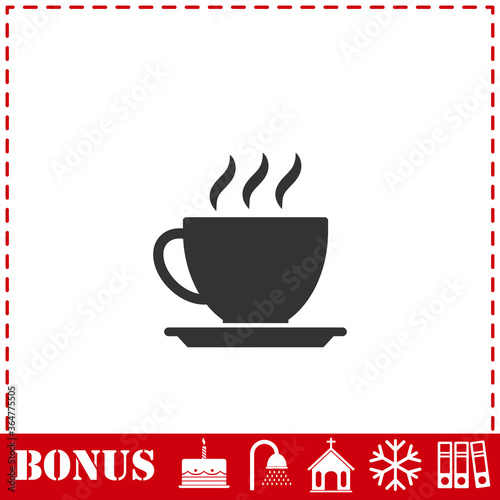 Cofee cup icon flat