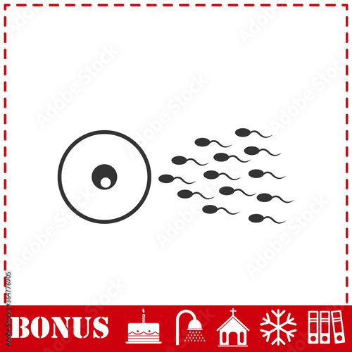 Fertilization icon flat