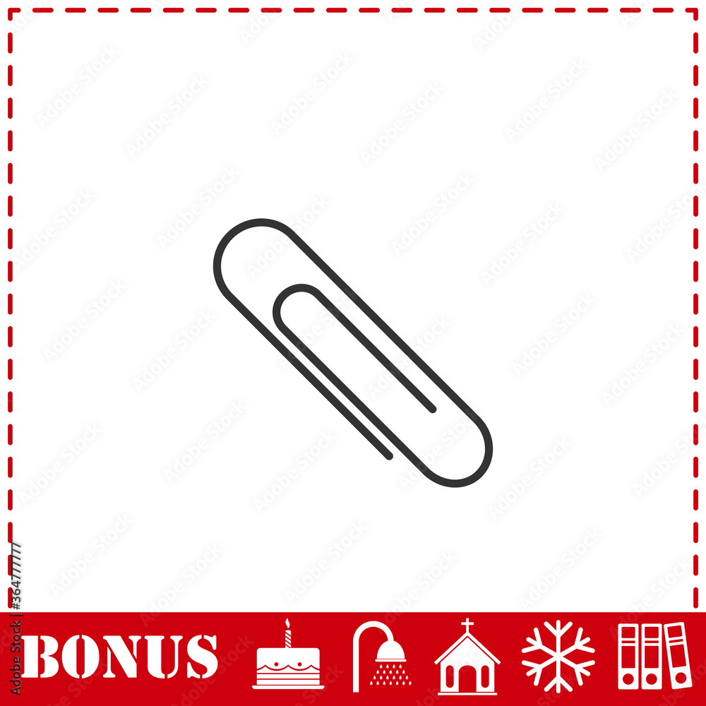 Paper clip icon flat