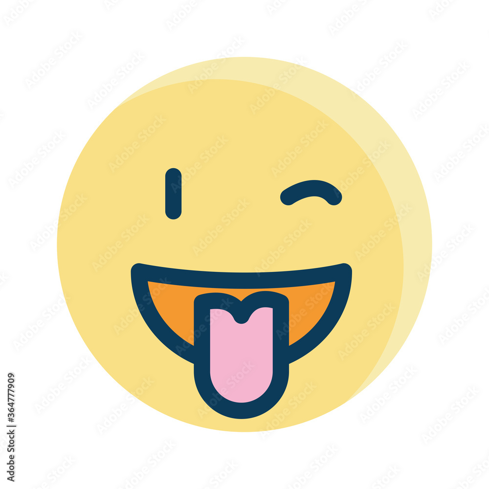 Happy and wink emoji design, Cartoon expression emoticon and social media theme Vector illustration Happy and wink emoji design, Cartoon expression emoticon and social media theme Vector illustration