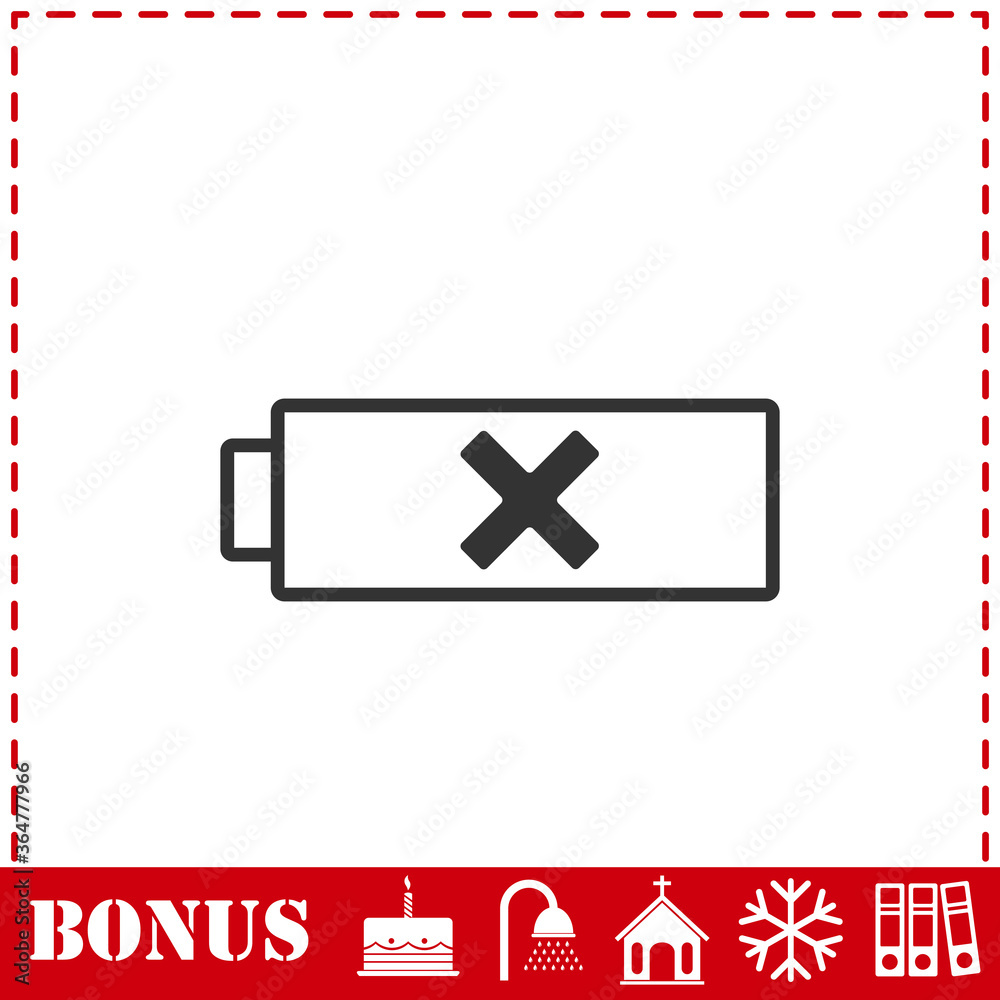 Obraz premium Battery icon flat