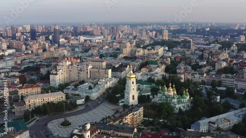 Wallpaper Mural Kyiv. Ukraine: Saint Sophia's Cathedral in Kyiv. Aerial view of church and cyti Torontodigital.ca